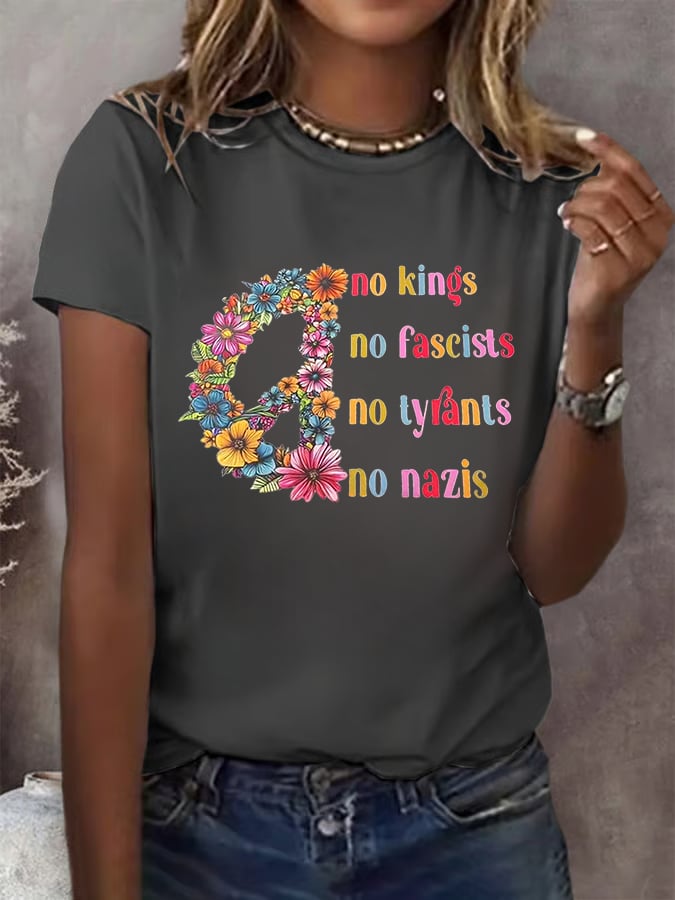 Women's Fashion Casual FDT Reject King Tiger Print  T-shirt