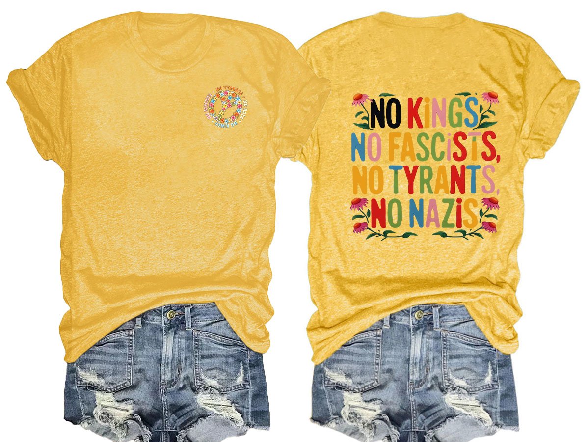 No Kings In America Print  T-shirt