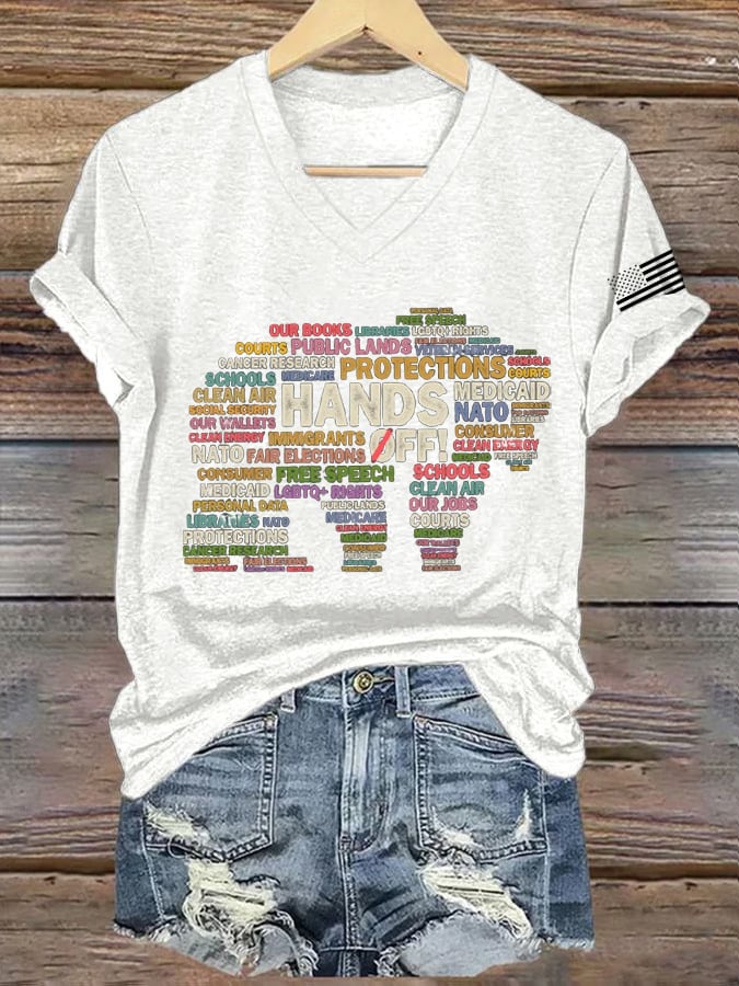 🔥Buy 3 Get 15% Off🔥Women's FDT “Hands Off ” Print Casual T-Shirt