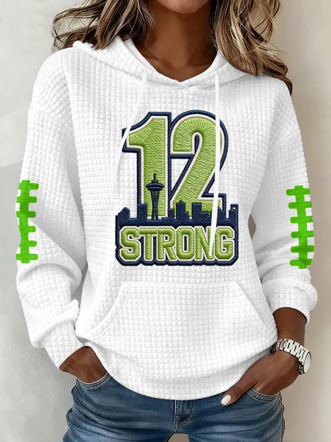 Women's Football Print Hoodie Sweatshirt