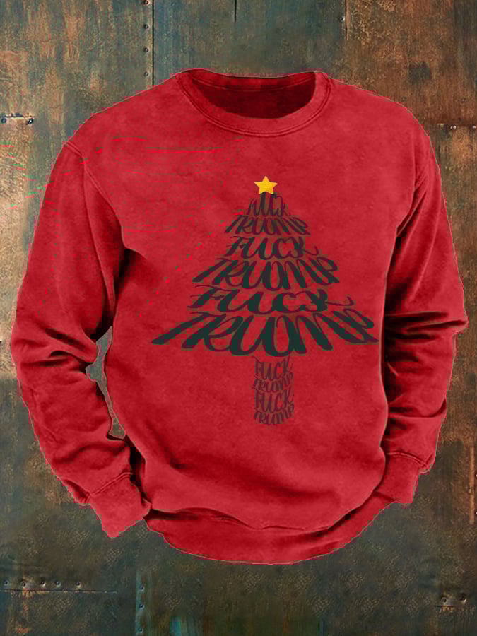 🔥Buy 3 Get 15% Off🔥Men's  Funny Christmas Tree With fdt  print  Casual Sweatshirt