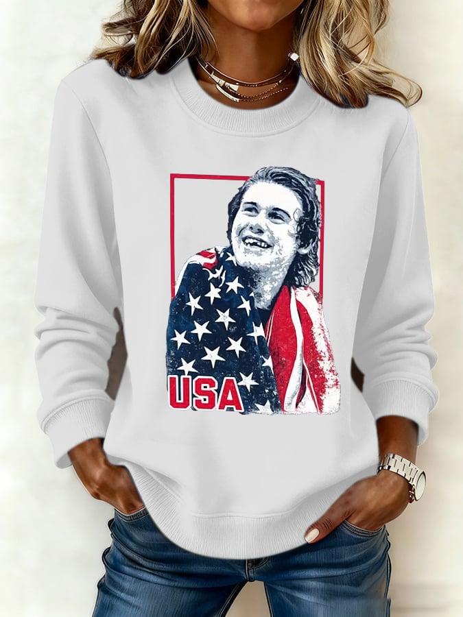 Women's Hockey Print Long-Sleeve Sweatshirt