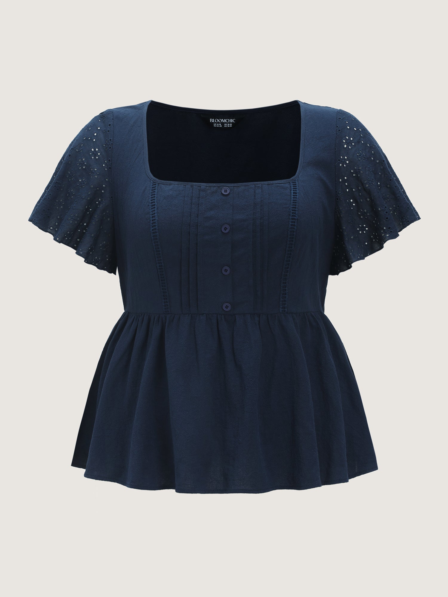 Cotton Pleated Fit And Flare Plain Blouse