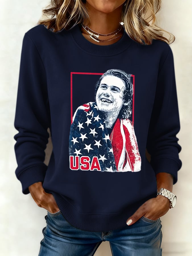 Women's Hockey Print Long-Sleeve Sweatshirt
