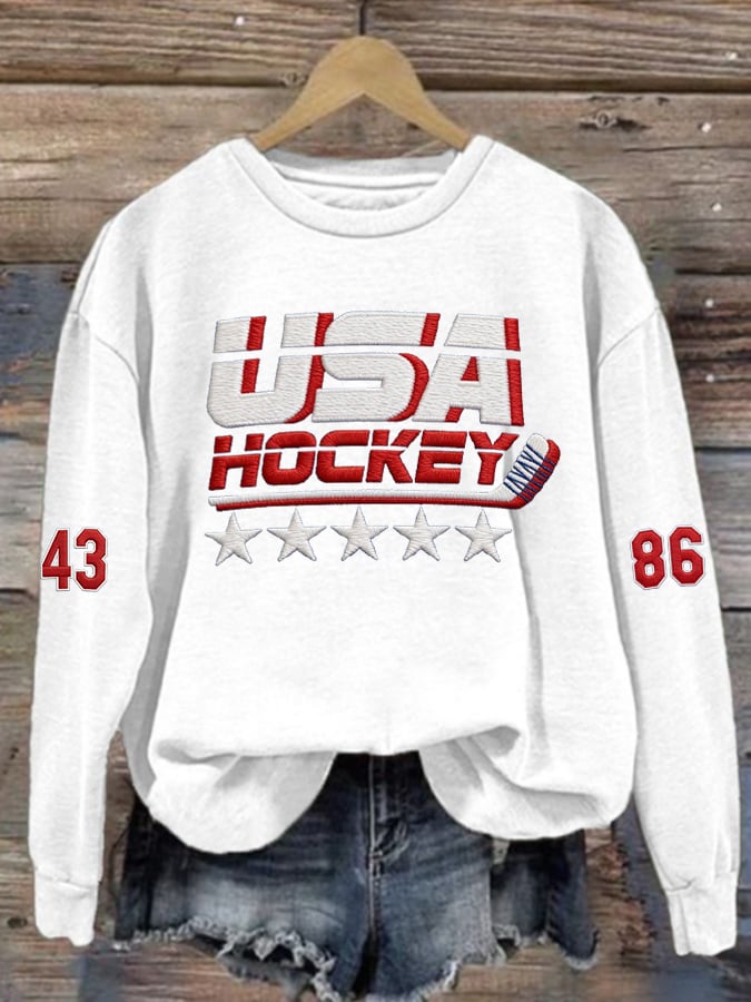 Women's  Hockey Print Sweatshirt