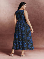 Floral Elegance Tiered V-Neck Maxi Dress