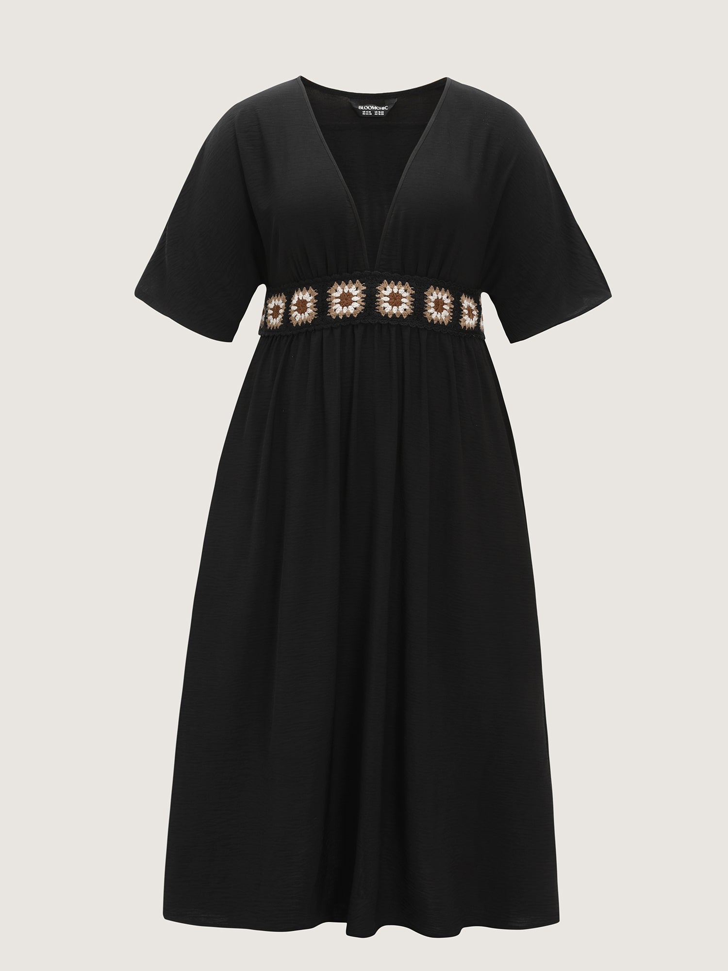Breathable Boho Embroidered Waistband Maxi Dress