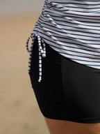 Striped Print UPF 50+ Protection Swim Top