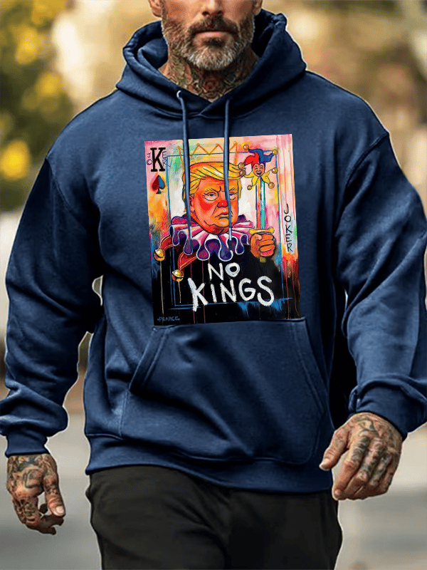 Men's  No Kings In America Print Casual  Hoodie