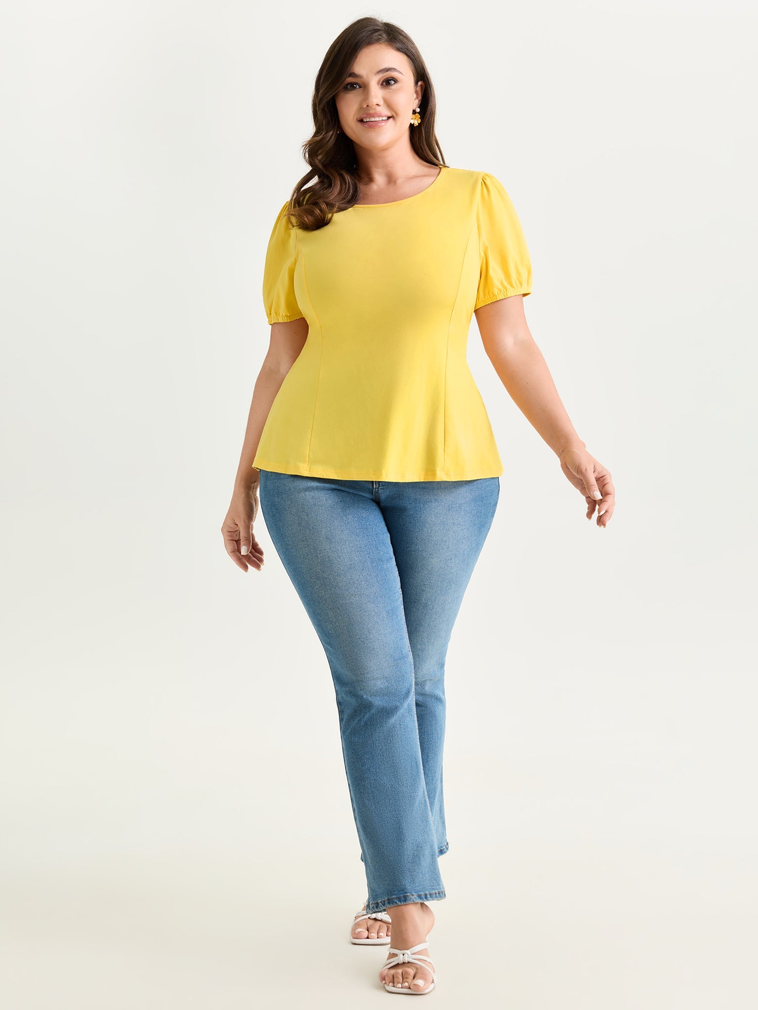 Back-Tie Cut-Out Plain Knit Top