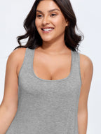 Supersoft Stretchy Curvy Hem Plain Tank Top