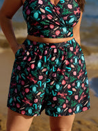 Ocean Print Pockets Swim Shorts