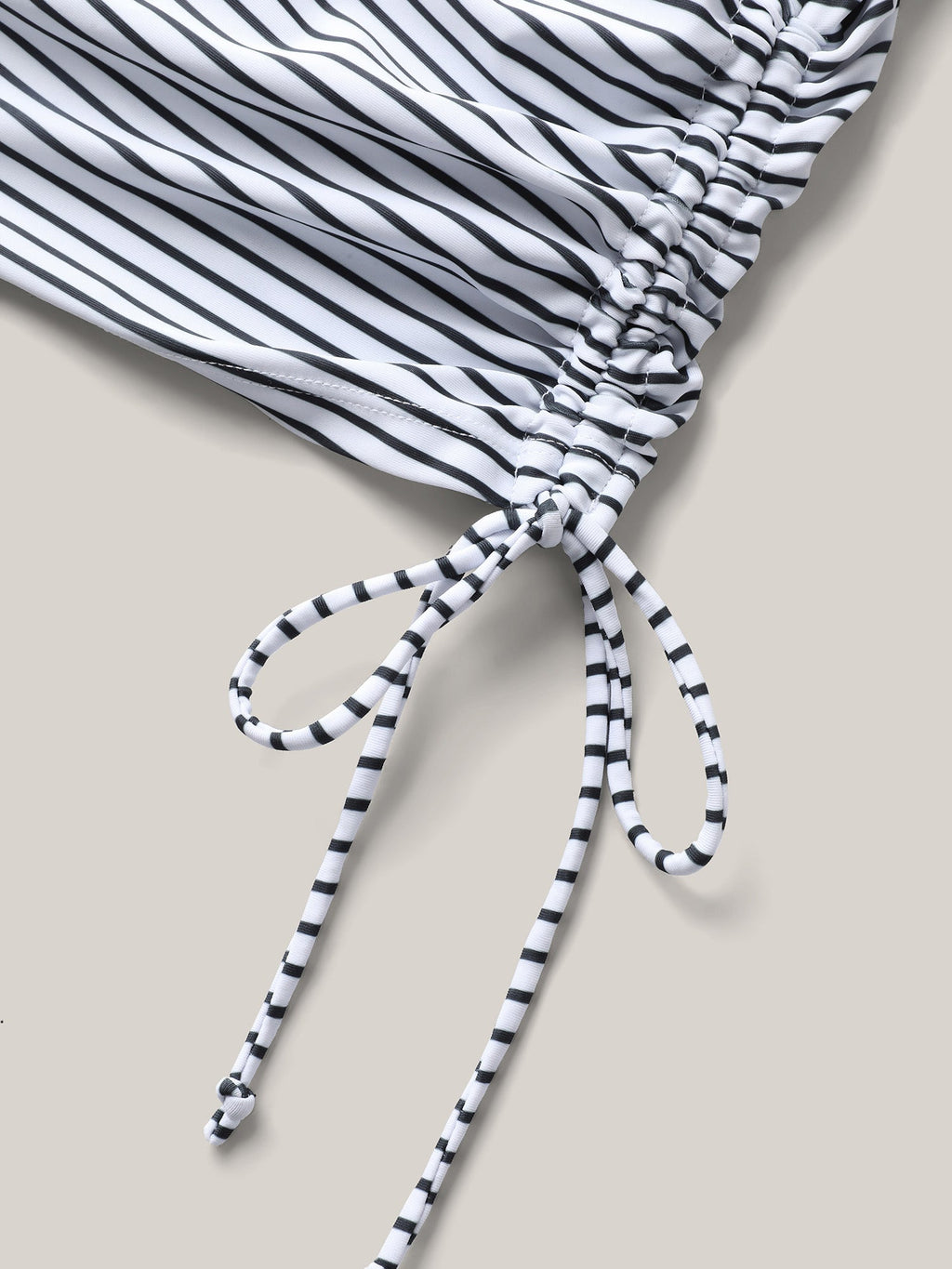 Striped Non-Removable Cups Swim Top