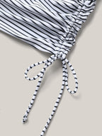 Striped Non-Removable Cups Swim Top