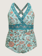 Floral Print Adjustable Tummy-Control One-Piece Swimsuit