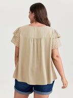Pure Cotton Layered Sleeve Flowy Blouse