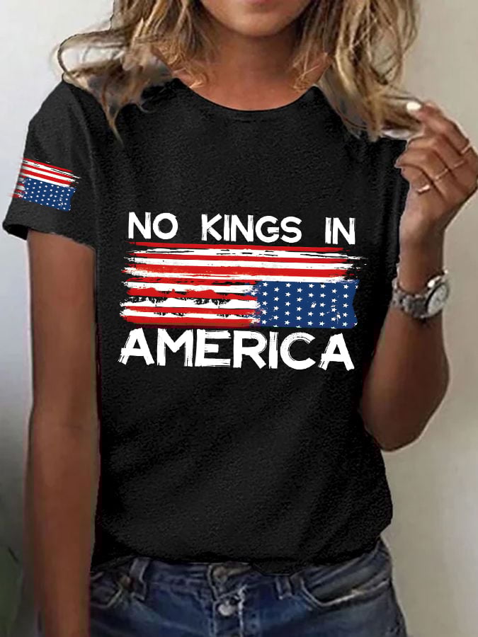 🔥Buy 3 Get 15% Off🔥Women's No King in America Print T-Shirt