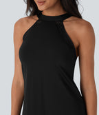 SoftlyZeroTM Airy Tie Back 2-in-1 Cool Touch Mini Yoga Active Dress with Pocket-UPF50+