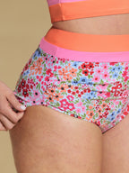 Floral Print Color Contrast Bikini Bottoms
