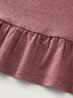 Supersoft Stretchy Ruffled Hemline Button T-Shirt