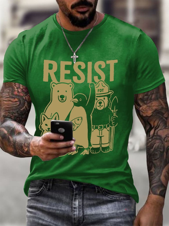 🔥Buy 3 Get 15% Off🔥Men's Penguins Resist Printed Round Neck T-Shirt