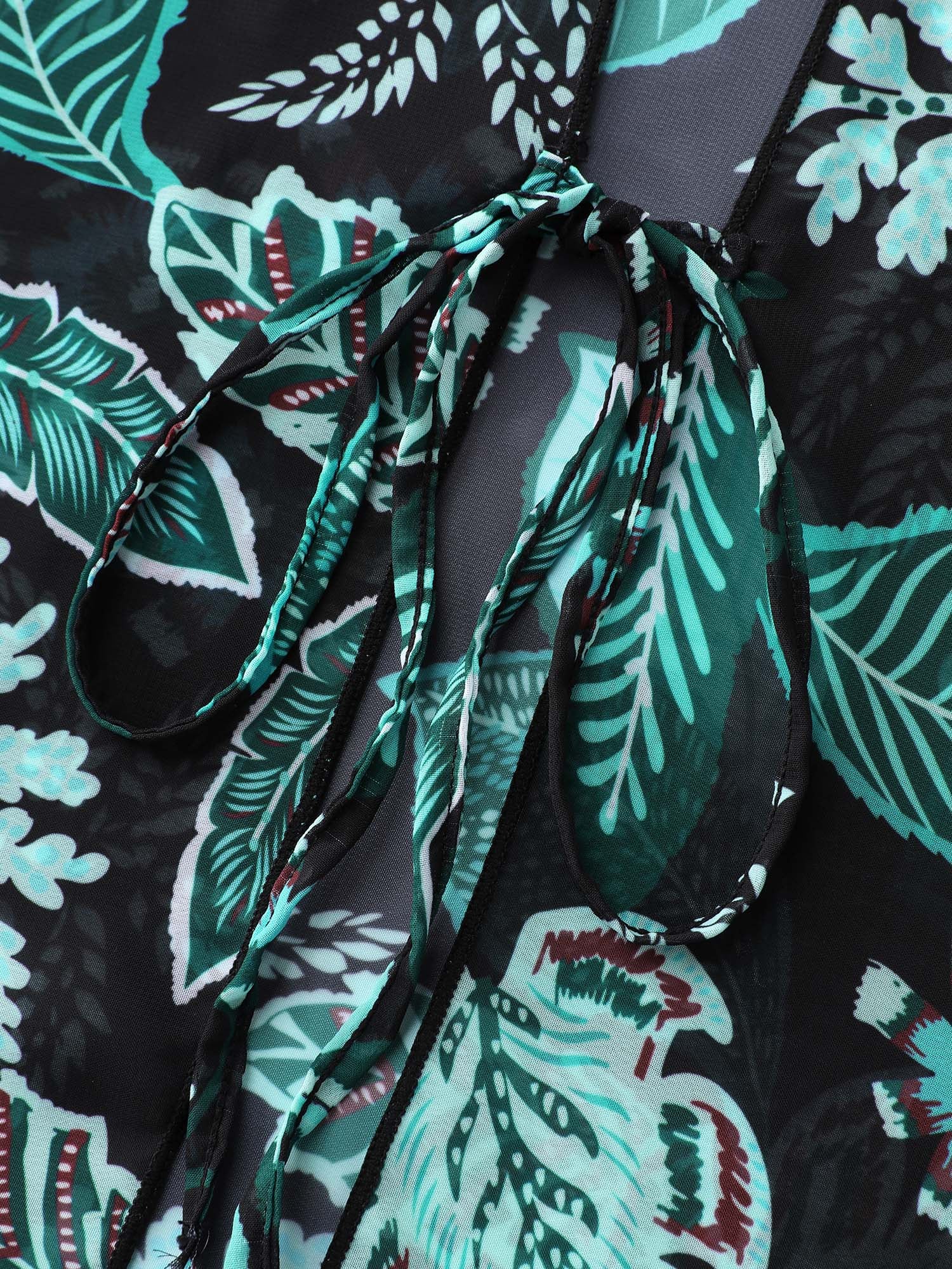 Tropical Breeze Stretchy Sleeve Swim Cover-Up