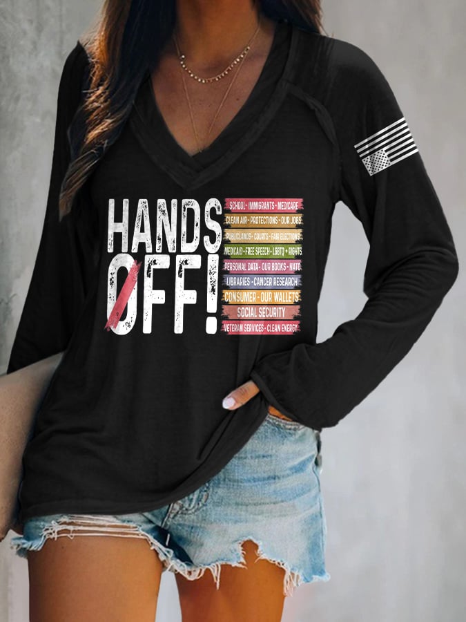 🔥Buy 3 Get 15% Off🔥Women's Retro Hands Off Protest Print T-Shirt