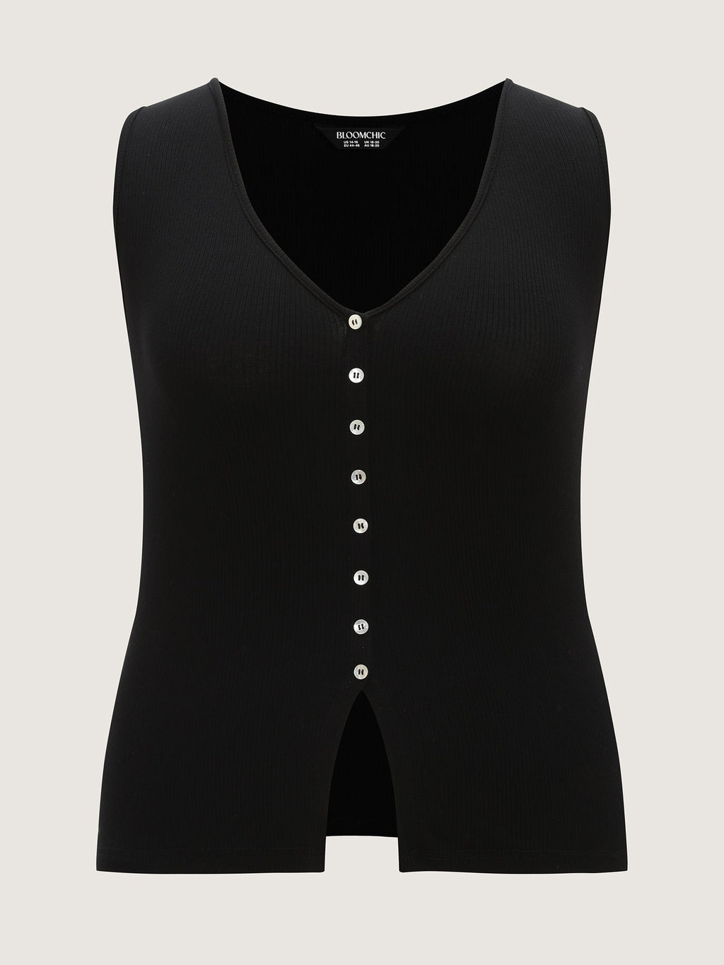 Stretchy Button-Front Tunic Style Top