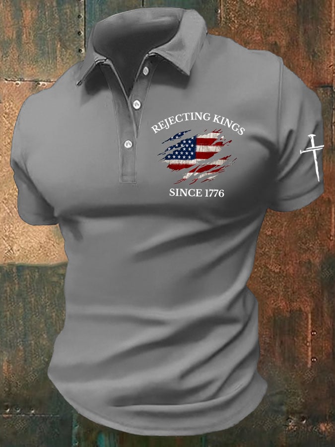 🔥Buy 3 Get 15% Off🔥Men's “Rejecting Kings Since 1776” Casual POLO Shirt