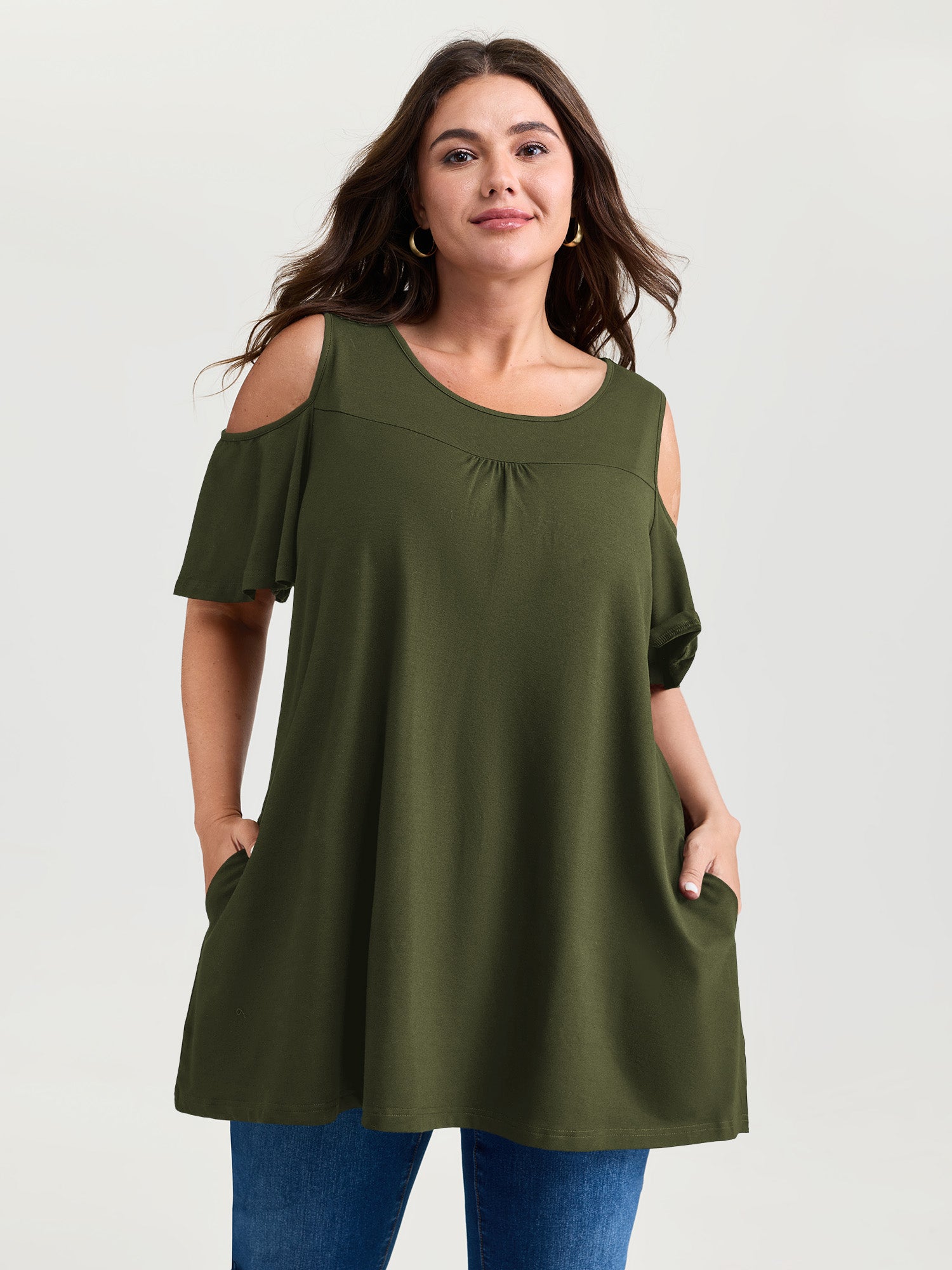 Supersoft Bust-Friendly Shoulder Cut-Out T-Shirt