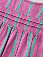 Colorful Striped Print Flutter Sleeve Blouse