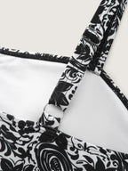 Paisley Print Twist Front Swim Dress