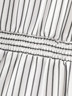 Striped Print Cinched-Waist Button-Down Shirt