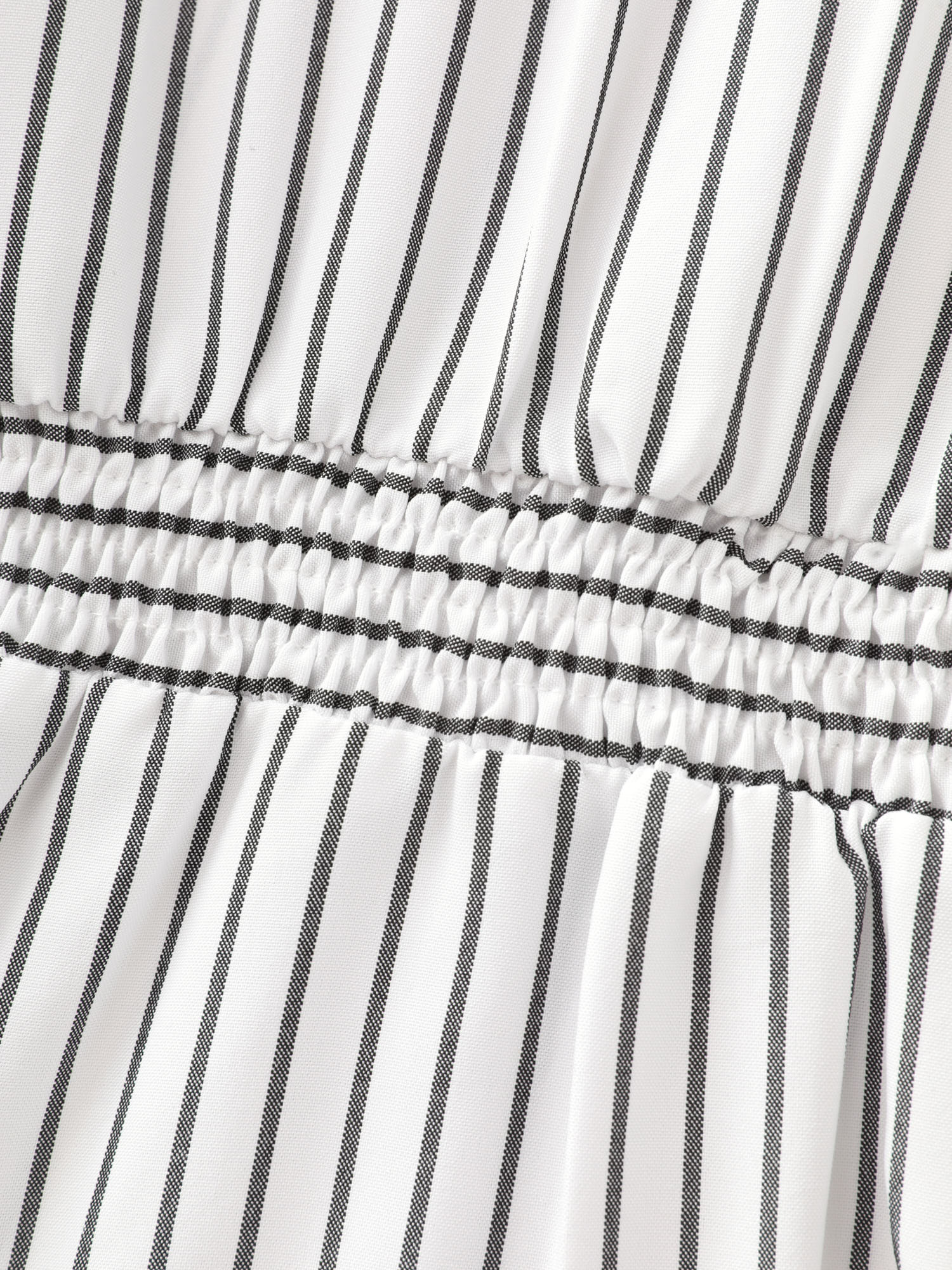 Striped Print Cinched-Waist Button-Down Shirt