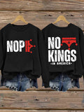 🔥Buy 3 Get 15% Off🔥Retro No Kings In America Print Sweatshirt