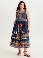 Floral Drama Cinched-Waist Maxi Dress