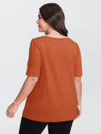 Seamed Round Neck Fitted T-Shirt