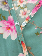Playful Floral Print Flutter Sleeve Maxi Dress