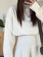 ROUND NECK LONGSLEEVE MINISWEATER DRESS