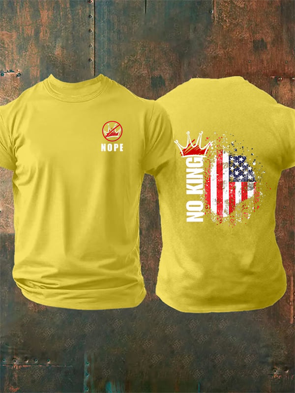 🔥Buy 3 Get 15% Off🔥Men's  NOPE No King American Flag Print T-Shirt