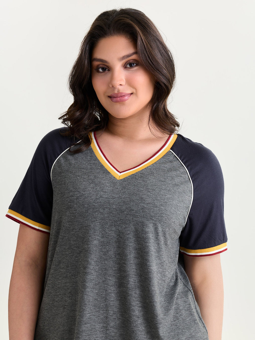 Supersoft Color Contrast Raglan Sleeve T-Shirt