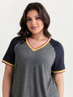 Supersoft Color Contrast Raglan Sleeve T-Shirt