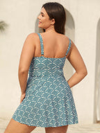 Shell Print Ruched Swim Dress