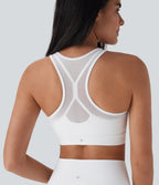 SpeedWaveTM Medium Support Racerback Contrast Mesh Quick Dry Training Sports Bra