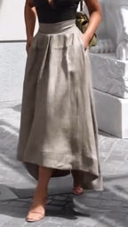 Ladies' Solid Color Patchwork Irregular Casual Skirt