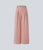 FlexTM High Waisted Side Pocket Wide Leg Waffle Work Pants