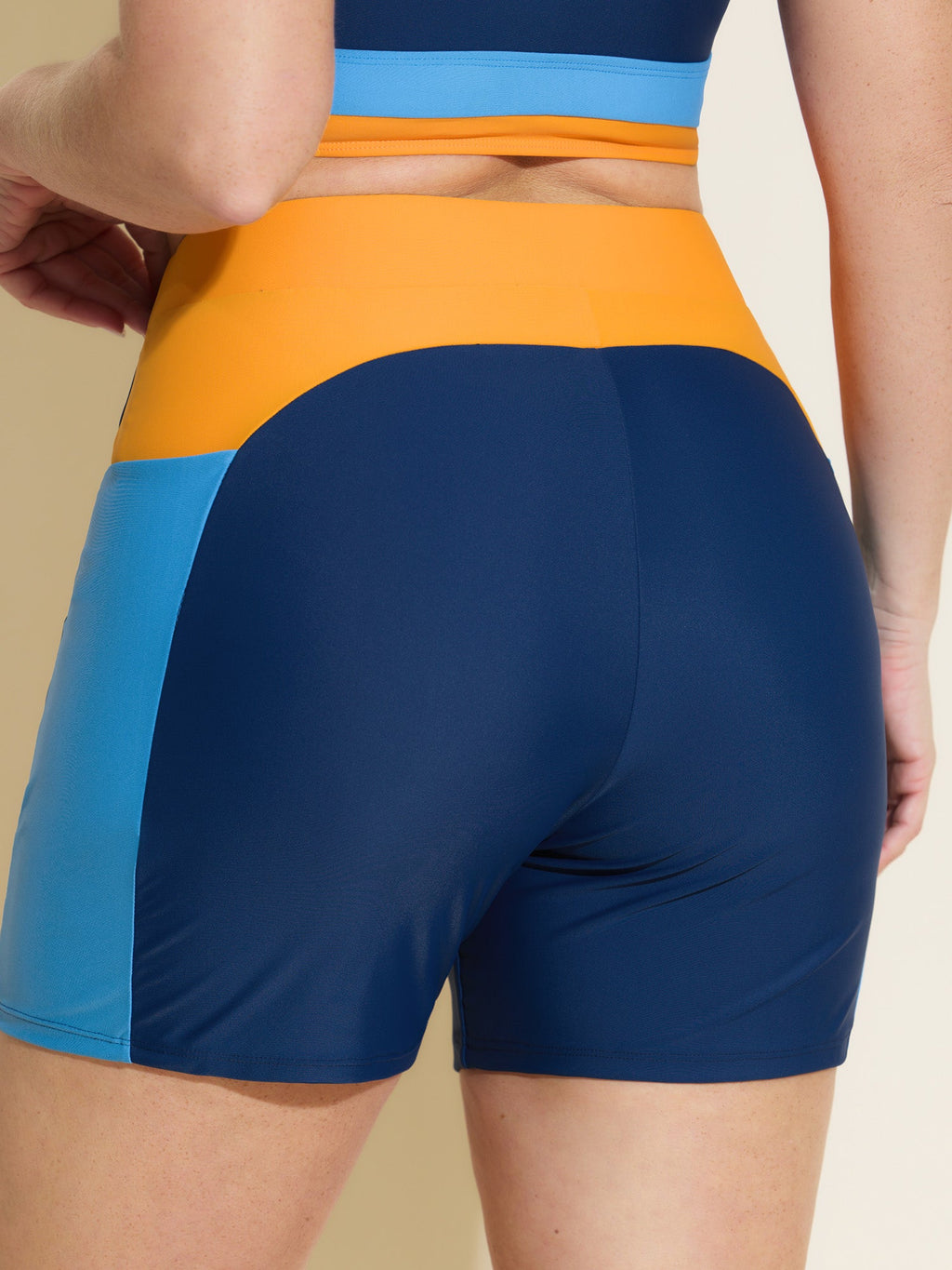 Colorblock High-Waisted Swim Bottoms