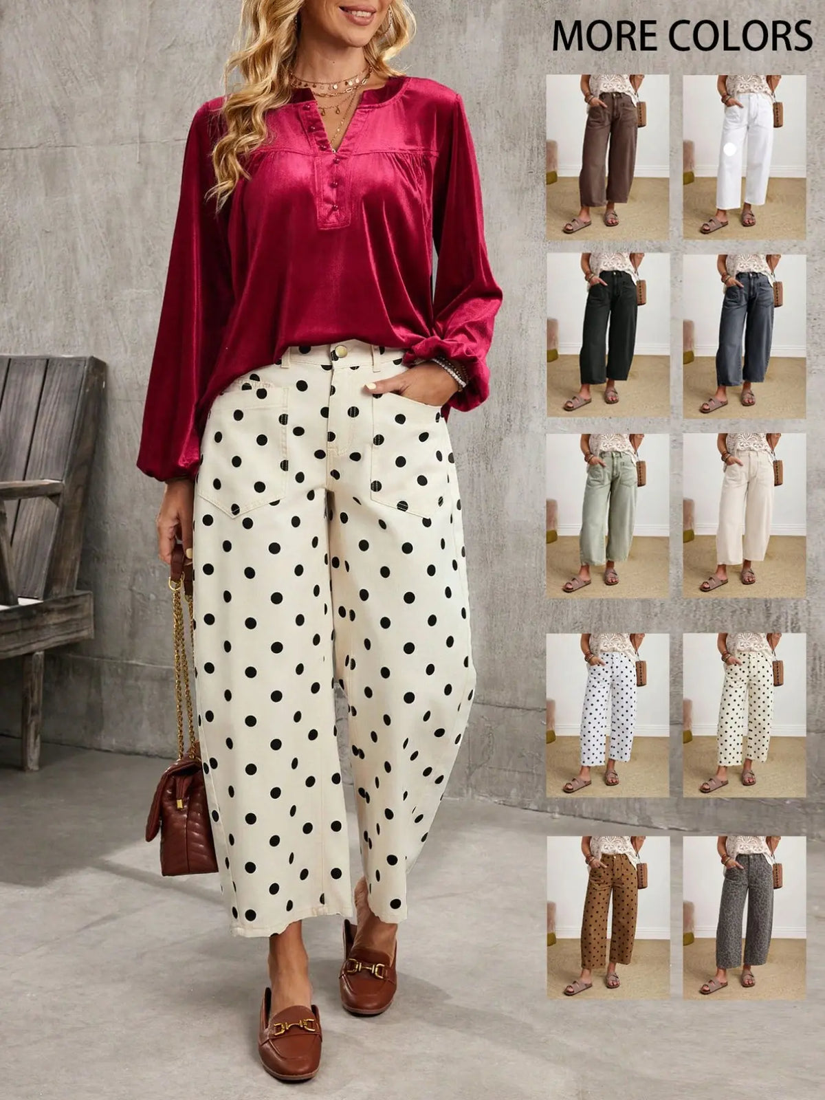 Women's Solid Color Casual Everyday Denim Jeans Wide Leg Jeans Women Baggy Jeans Loose Jeans Women Jeans Baggy Khaki Jeans,New Autumn Arrivals