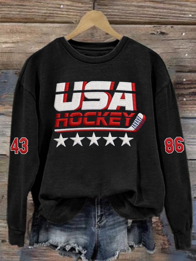 Women's  Hockey Print Sweatshirt