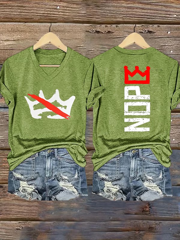 🔥Buy 3 Get 15% Off Women's  Nope, No Kings In America Print T-shirt